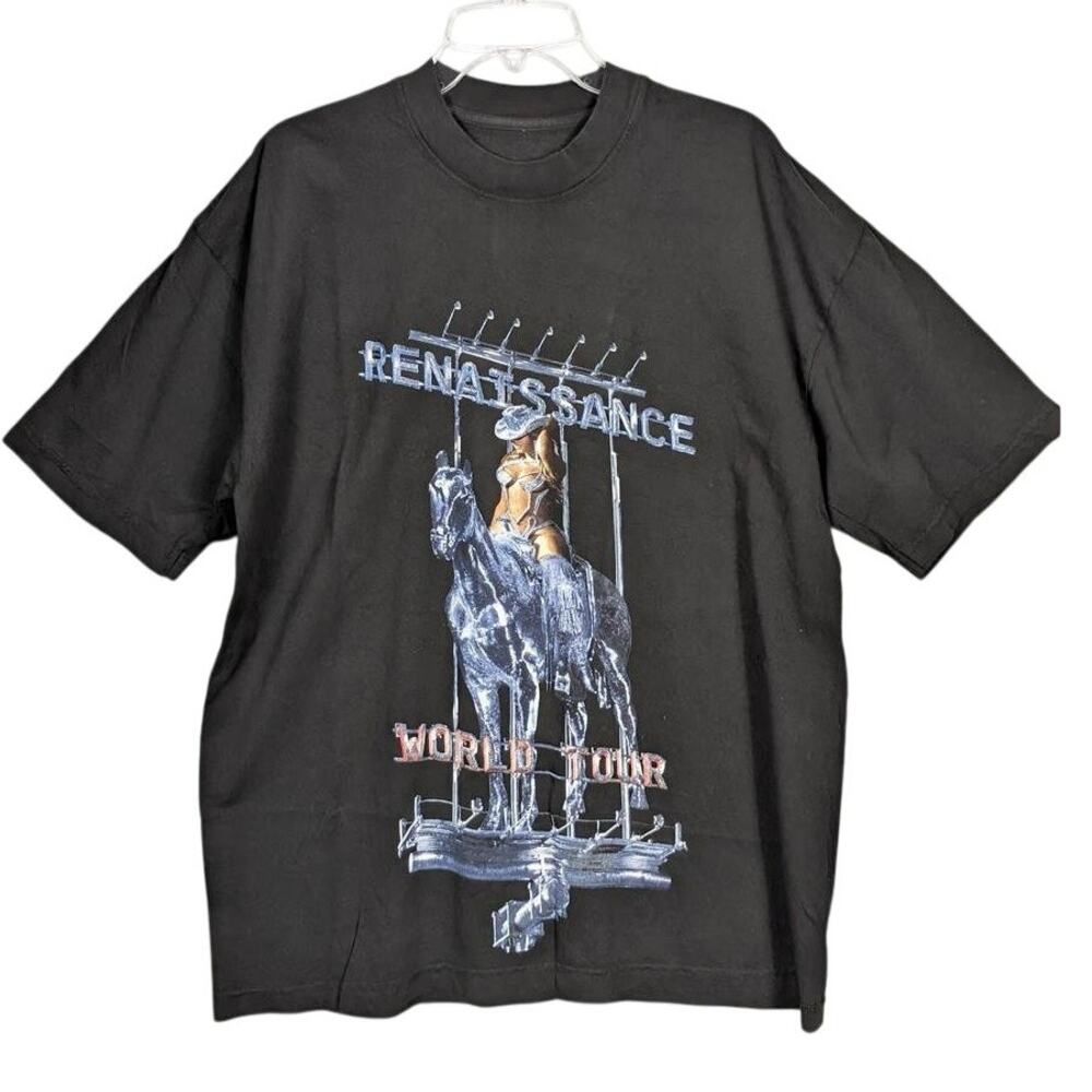 Beyonce Concert Shirt Mens Large Black Renaissance World Tour Graphic Tee